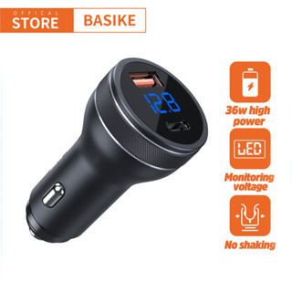 สินค้า BASIKE ที่ชาร์จในรถ Type C ไอโฟน 36W 18W ชาร์จเร็ว Car Charger Adapter หัวชาร์จในรถ 3.1A QC 3.0 2ช่อง USB quick charge