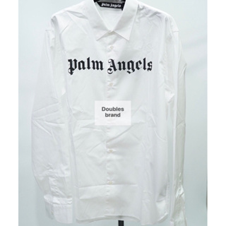 Palm Angels White Shirt📍สอบถามก่อนนะคะ📍 พร้อมส่ง เสื้อเชิ้ตปาล์ม สีขาว