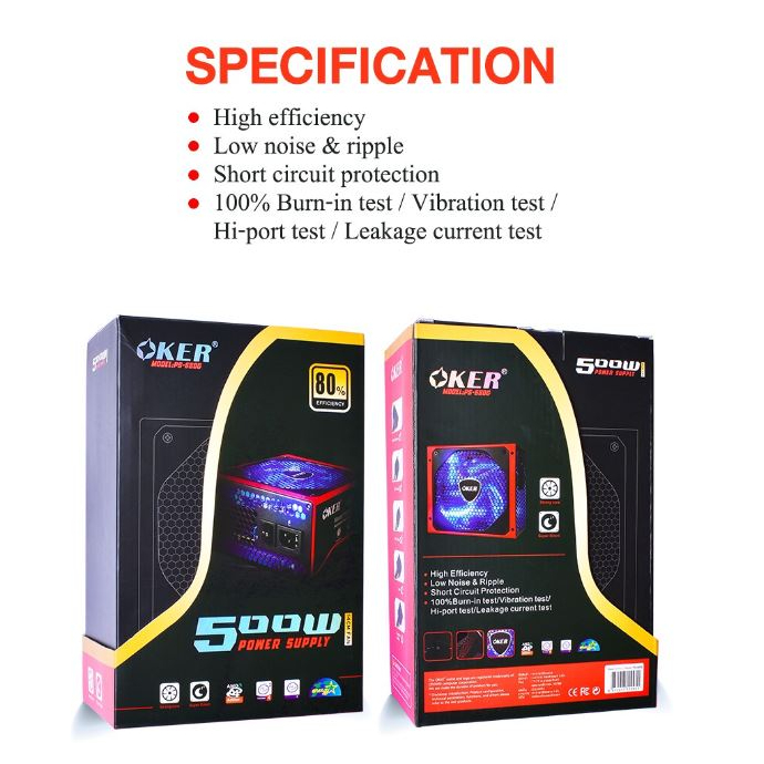 oker-power-supply-oker-500w-เเท้-80-efficiency-รุ่น-ps-680g