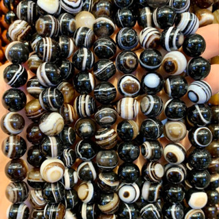 อาเกตดวงตาสวรรค์ Black Eye Agate ทิเบต หินแห่งชัยชนะ เส้นยาว เกรด A