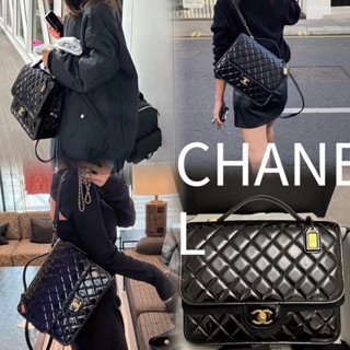 CHANEL chanel  22K ฤดูใบไม้ร่วง/ฤดูหนาว หนังวัว กระเป๋านักเรียน กระเป๋าเป้ กระเป๋าสะพายหลัง รุ่นสตรี