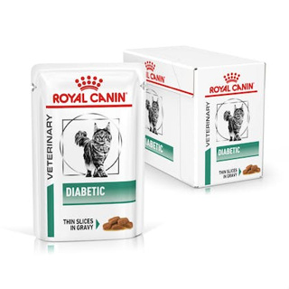 Royal Canin VET Cat Diabetic 85 g อาหารแมว โรคเบาหวาน อาหารเปียก 12 ซอง