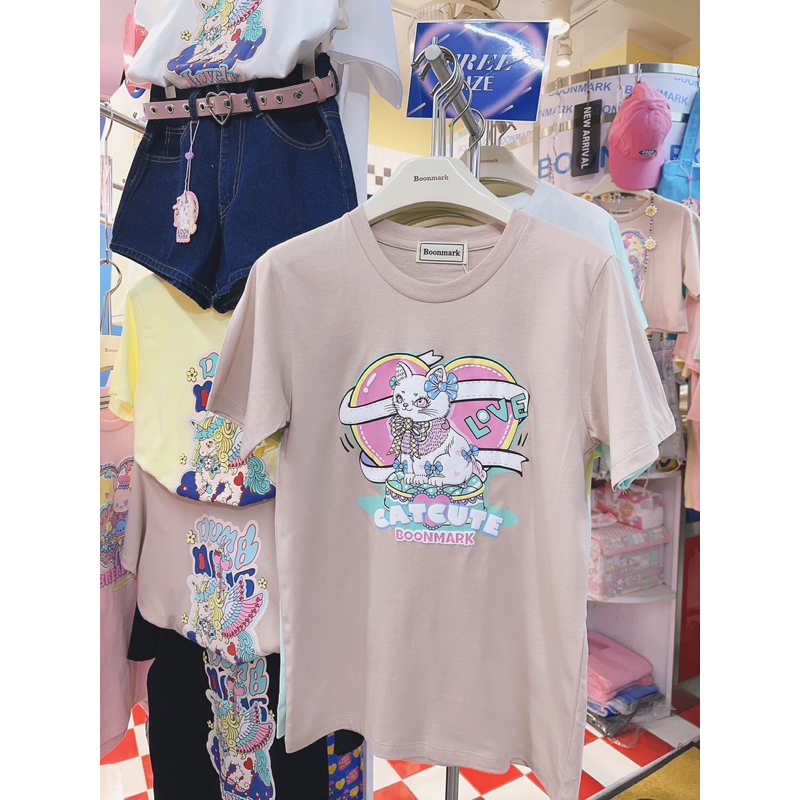 ขายดี-สกีนลายน้องแมว-เสื้อยืดฟรีไซส์-เสื้อใส่เที่ยว-ผ้าคอลตอน-พร้อมส่ง