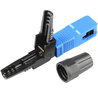 หัวไฟเบอร์ออฟติก (Fast Connector) SC หัวไฟเบอร์สีฟ้า SC/UPC แผงละ 10หัว Fast Connector For FTTh SM