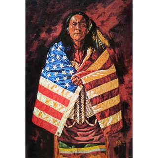 โปสเตอร์ ภาพวาด อเมริกัน อินเดียแดง Native American Indian POSTER 24”x35” Inch Painting Western