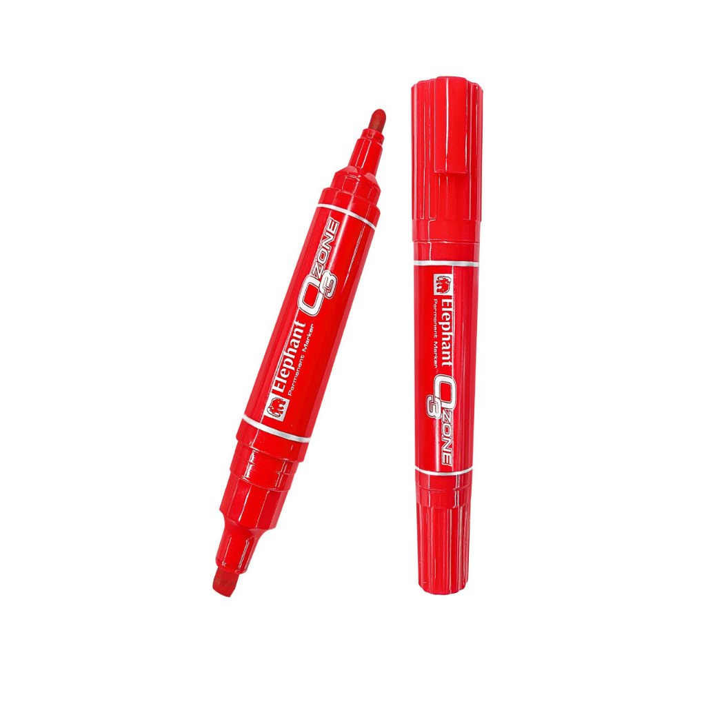 elephant-ozone-permanent-marker-red-ink-ปากกาเคมี-ปากกามาร์คเกอร์-สีแดง-ของแท้