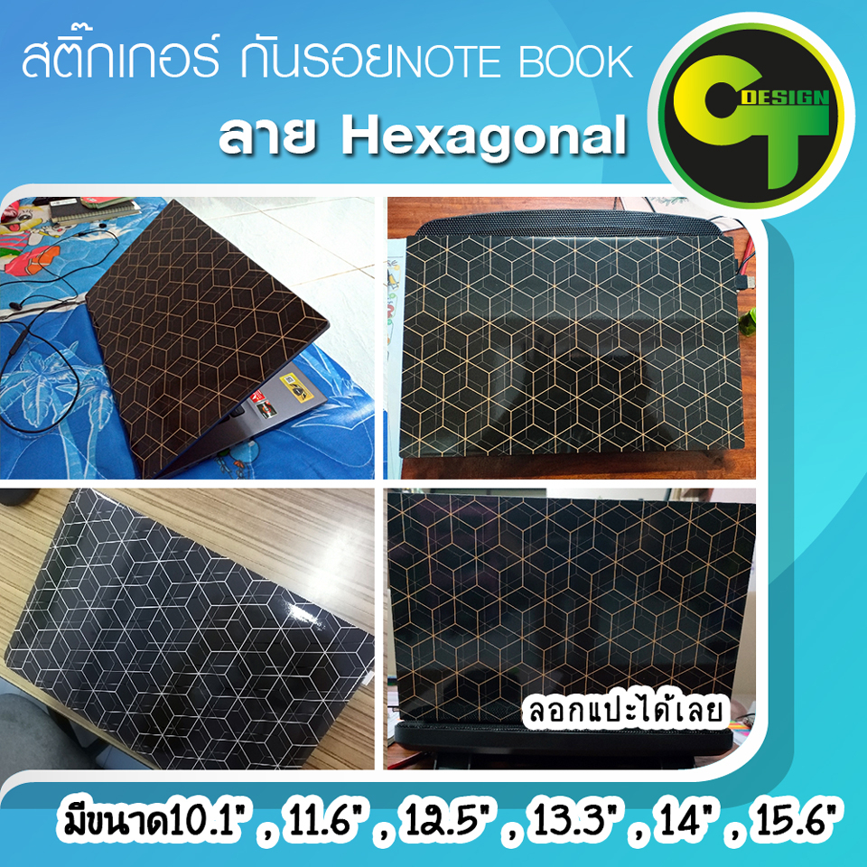 ภาพหน้าปกสินค้าสติ๊กเกอร์ กันรอย ฝาหลัง โน๊ตบุ๊ค Notebook Laptop ลาย Hexagonal sticker สติ๊กเกอร์ จากร้าน ctsticker บน Shopee