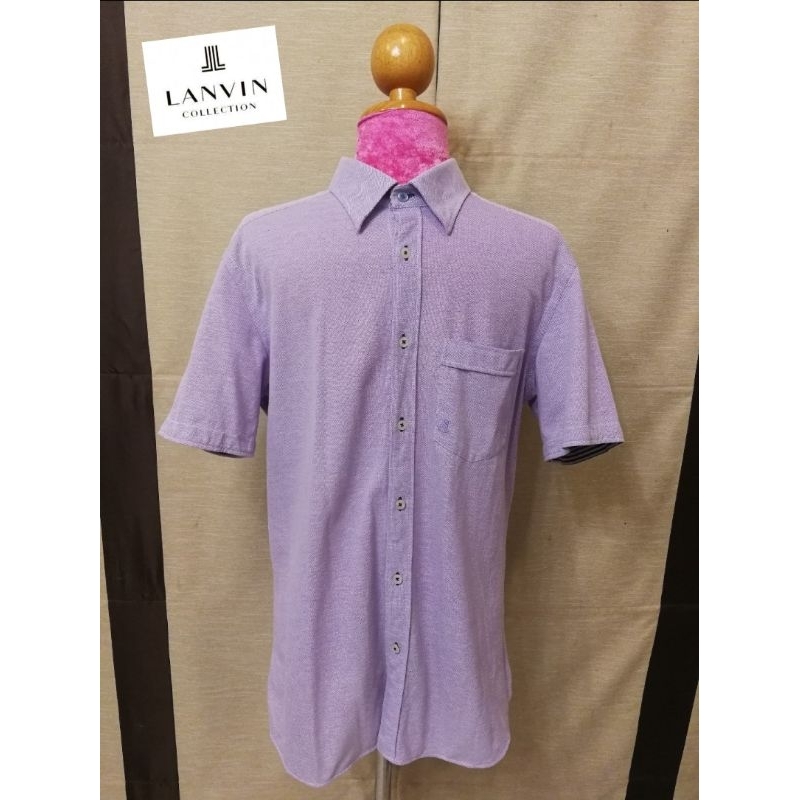 lanvin-brand-2nd-hand-เสื้อเชิ้ตแขนสั้น-64-cotton-36-polyester-size-50-made-in-china-แท้มือสองกระสอบนำเข้า