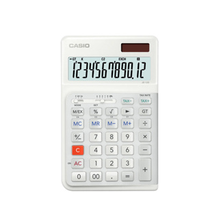 Casio Calculator เครื่องคิดเลข  คาสิโอ รุ่น  JE-12E-WE แบบถนอมสุขภาพ ข้อมือและนิ้ว  12 หลัก สีขาว