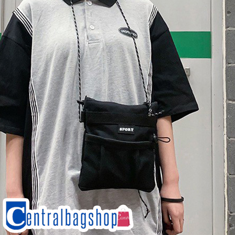 centralbagshop-c1641-กระเป๋าผ้าสะพายข้างสายเชือกsporเวอร์ชั่นเกาหลี