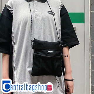 centralbagshop(C1641) กระเป๋าผ้าสะพายข้างสายเชือกSPORเวอร์ชั่นเกาหลี