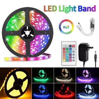 ไฟตกแต่งห้อง ไฟเส้นLED RGBรุ่น2835LED Strip Light ยาว15M/10M/5Mไฟประดับห้อง พร้อมรีโมทย์และAdapter DC12Vไฟตกแต่งบ้าน ไฟต