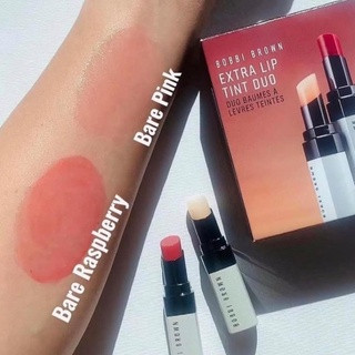 ของแท้ Bobbi Brown extra lip tint duo ขนาดปกติ 2.3g.*2 ( สี Bare Raspberry , Bare Pink ) เซ็ตคู่สุดคุ้ม ลิปบาล์ม