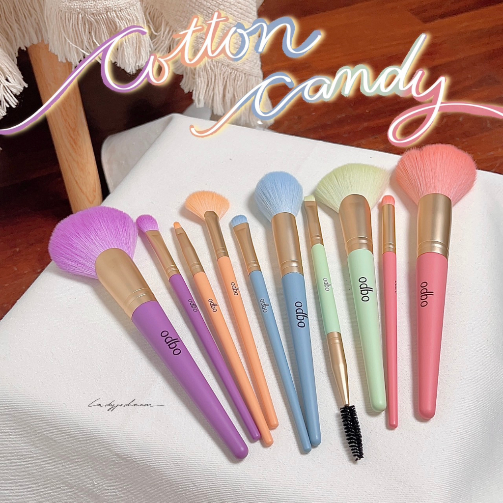 odbo-cotton-candy-แปรงเดี่ยว-โทนสีพาสเทลสุดน่ารัก-ขนนุ่มฟูไม่บาดหน้า-od8002-od8011