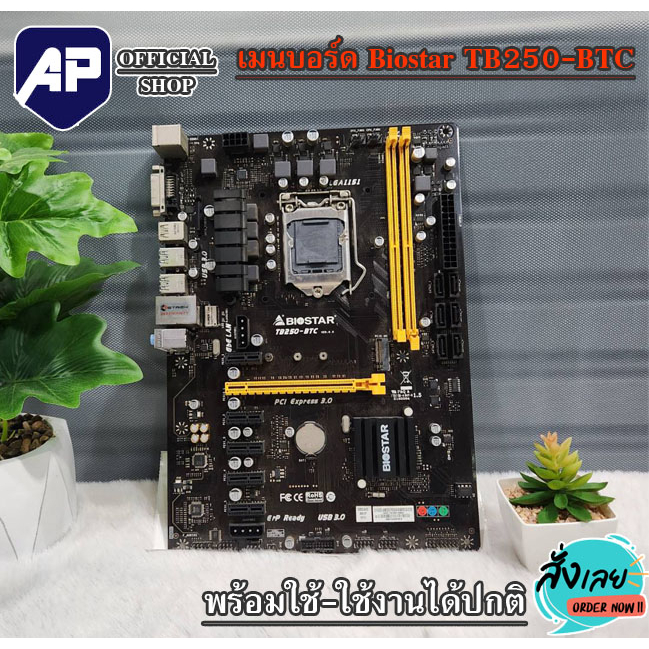 MAINBOARD (เมนบอร์ด) BIOSTAR (1151-VSL) BIOSTAR TB250-BTC เมนบอร์ดมือ ...