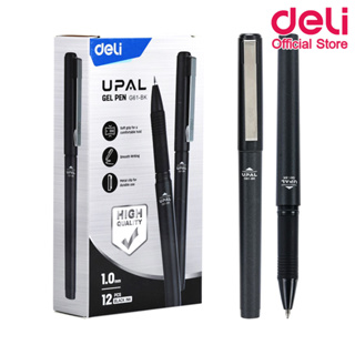 Deli G61 Gel Pen ปากกาเจล หมึกสีดำ 1.0mm (แพ็คกล่อง 12 แท่ง) ปากกา อุปกรณ์การเรียน เครื่องเขียน ราคาถูก ปากกาหัวโต