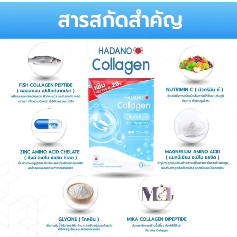 ภาพหน้าปกสินค้าHadano collagen(ซื้อ1แถม1)โปรสุดคุ้มของแท้แน่นอน จากร้าน suphawanh55 บน Shopee