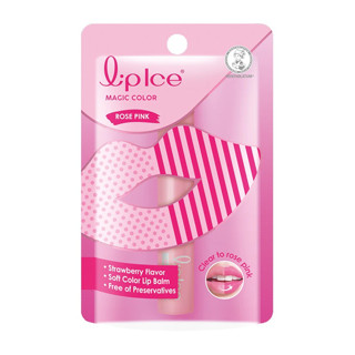 Lip Ice Magic Color Rose Pink ลิปไอซ์ เมจิค คัลเลอร์ โรส พิงค์ สตรอเบอร์รี่ ผลิตภัณฑ์บำรุงริมฝีปาก 2 กรัม