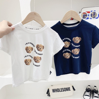 สินค้า AB027 เสื้อยืดเด็ก สกรีนน้องหมี คุณภาพดี แฟชั่นเด็ก พร้อมส่ง