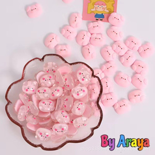 🐷ตุ๊กตาเรซิ่นลายหมู ตกแต่งDIY 10ชิ้น