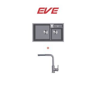 EVE ซิงค์แกรนิต ซิงค์ล้างจานสีเทา eve รุ่น PHONIX 900/480  Grey