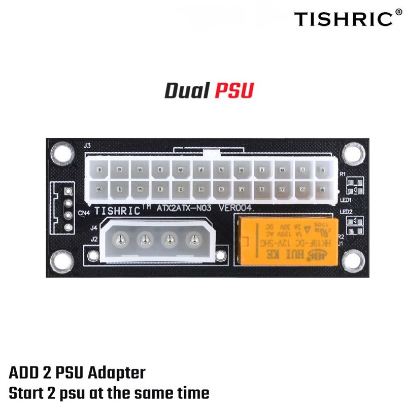 อุปกรณ์ต่อพ่วงพาวเวอร์ ให้เปิดพร้อมกัน Dual PSU adaptor | Shopee Thailand