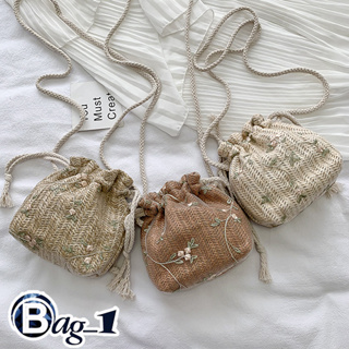 bag_1(BAG994)-G3กระเป๋าสะพายข้างสานทรงถุงลายลูกใม้mini