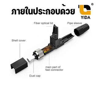 หัวไฟเบอร์ ออฟติก FC /UPC Fast Connector สำหรับสาย FTTh (SM) แผงละ 10หัว หัว fc หัวดำ หัวต่อไฟเบอร์ หัวกลม