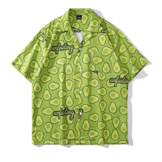 Mr.mek เสื้อสีเขียวอะโวคาโด สดชื่น แบรนด์เทรนด์ฮาวาย ผ้าบางใส่สบาย ของอยู่ที่ไทย