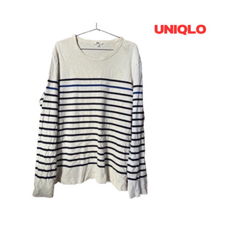 เสื้อแขนยาวคอกลม ลายทาง แบรนด์ Uniqlo ( L )