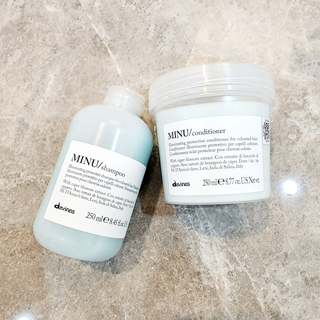 Davines Minu Shampoo /Conditioner 250ml แชมพู ครีมนวด สำหรับผมทำสี สีผม
