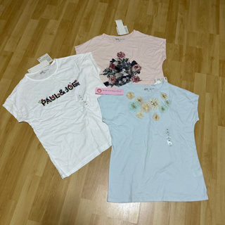(Size S) Uniqlo x Paul &amp; Joe เสื้อยืด คอนกลม สกรีนลาย ดอกไม้ แมว UT kids