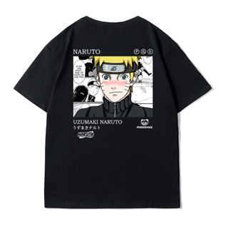 Naruto คู่เสื้อยืดผ้าฝ้ายแขนสั้น ร่วม Hinata ลายการ์ตูนอนิเมะ ขนาดใหญ่ไม่จำกัดเพศ แฟชั่นคอกลม