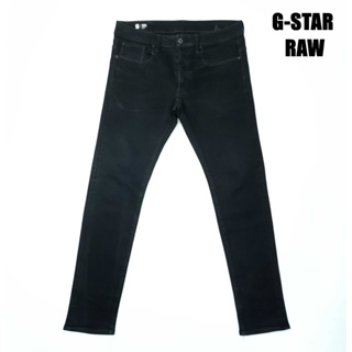 ยีนส์ G-Star Raw เอว 35-36 สีดำ Superblack ผ้านุ่มยืด ขาเดฟ