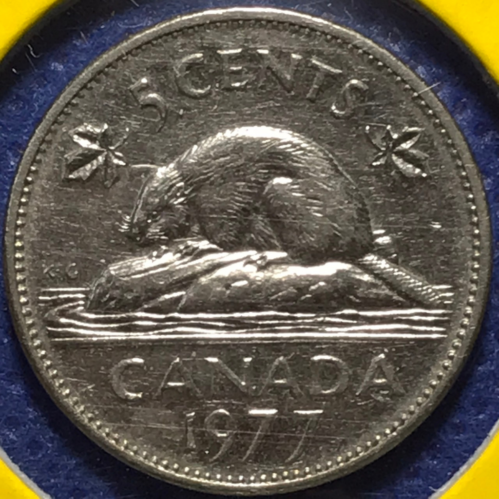 เหรียญเก่า-15636-1977-แคนาดา-5-cents