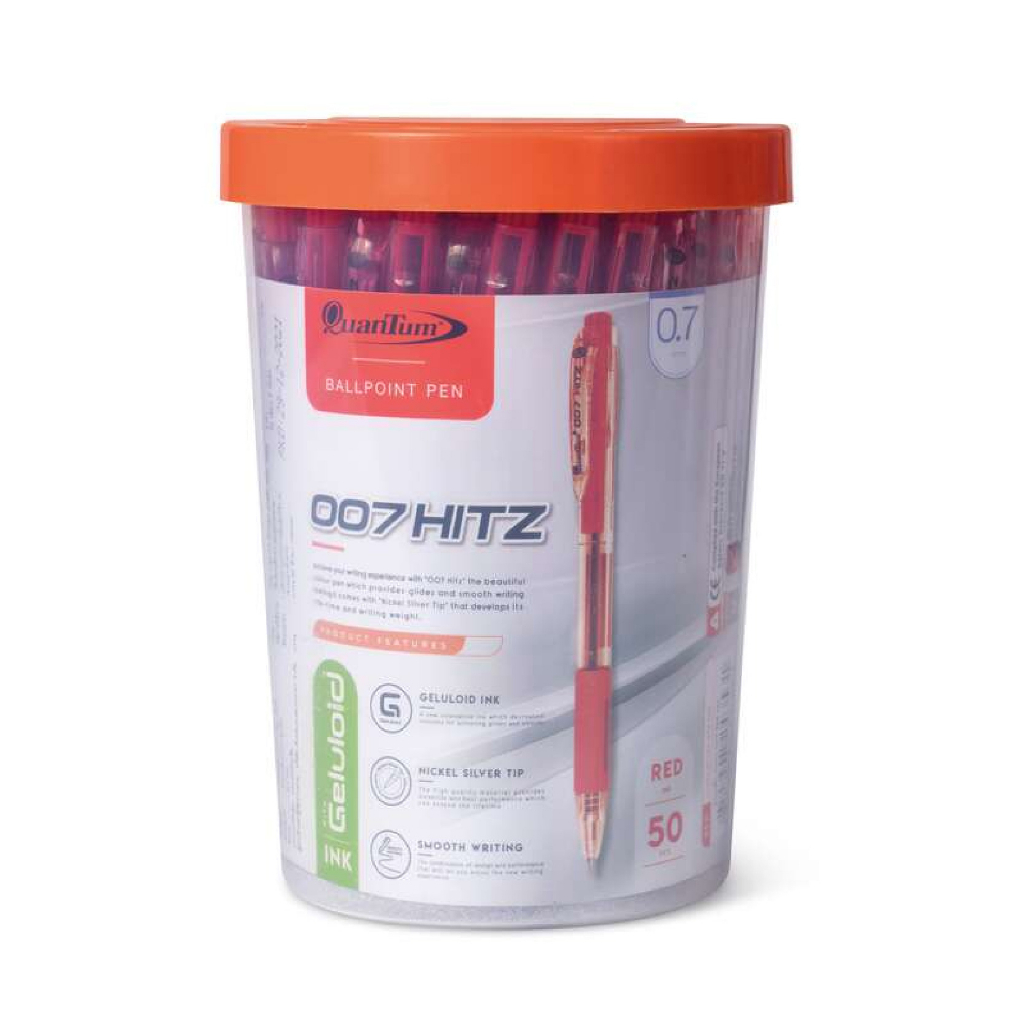 quantum-ปากกา-ปากกาลูกลื่น-007-hitz-แดง-0-7-จำนวน-50-ด้าม