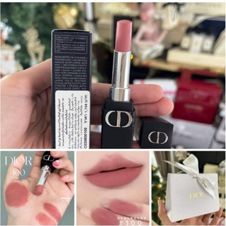 แท้ 💯% DIOR ลิปสติก Rouge Dior Forever - Ultra Pigmented Matte - Bare-Lip Feel Comfort 3.2 g สี 100