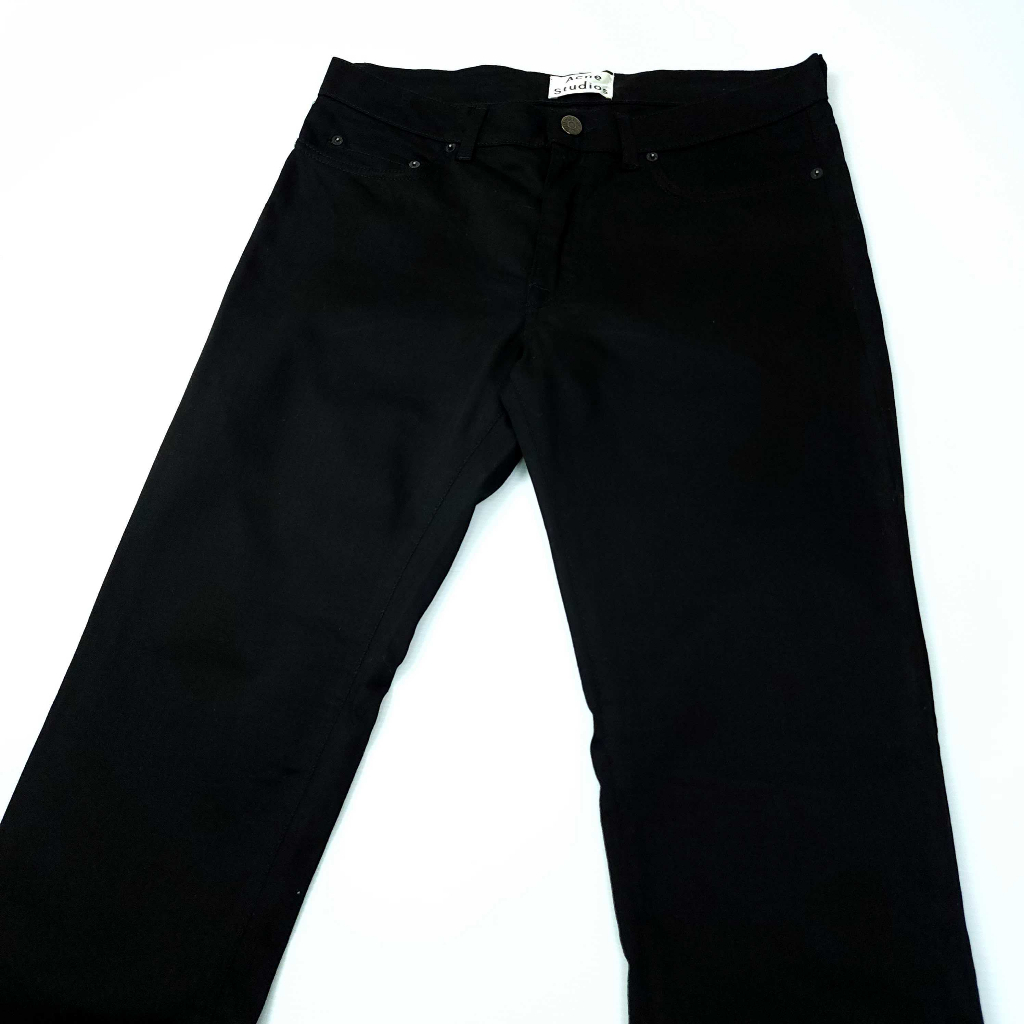 ยีนส์-acne-studios-เอว-33-34-สีดำ-superblack-สภาพใหม่-ผ้ายืด-ขาเดฟ