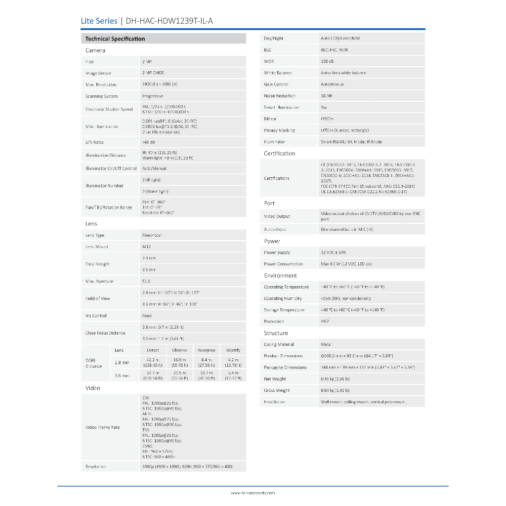 dahua-กล้องวงจรปิด-ระบบนาล็อก-มีไมค์-รุ่น-hac-hdw1239tp-il-a-s2-ความละเอียด-2-ล้านพิกเซล-ภาพสี-24-ชม