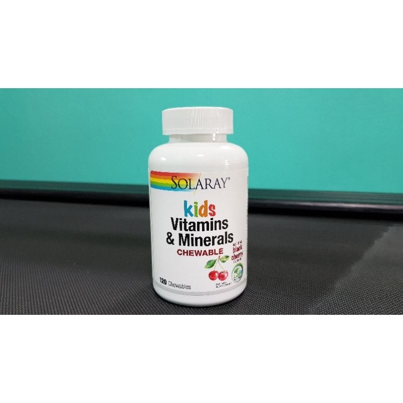 Solaray Kids Vitamin & Mineral Chewable , Black Cherry Flavored , 120 ...