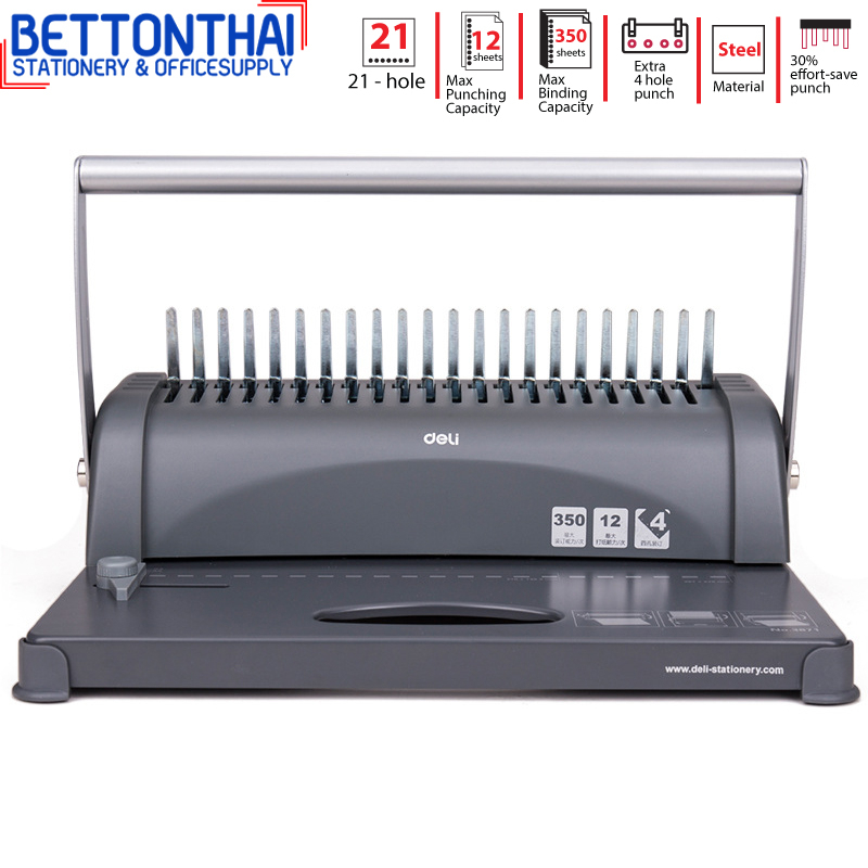 deli-3871-binding-machine-เครื่องเข้าเล่มเอกสาร-a4-สั้นกระดูกงู-สินค้ารับประกัน-1-ปี-เครื่องเข้าเล่ม-อุปกรณ์สำนักงาน