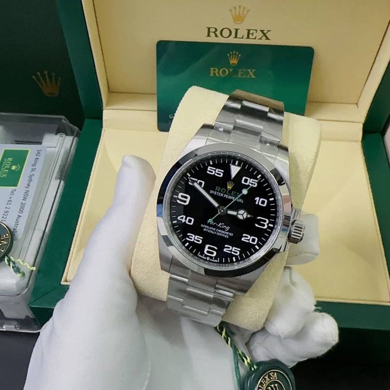 นาฬิกา-rolex-oyster-perpetual-air-king-swiss-โรงงาน-tw-ใส่สลับแท้