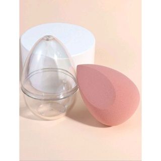 ฟองน้ำแต่งหน้า ฟองน้ำไข่1 ชิ้น พร้องกล่องเก็บฟองน้ำไข่ 1pc Makeup Beauty Egg &amp; 1pc Storage Box (ส่งจากไทย)