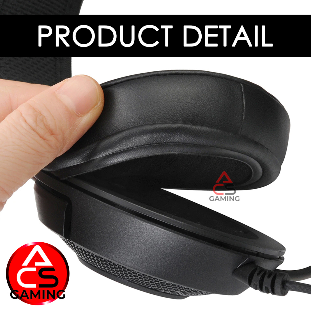 acs-ฟองน้ำหูฟัง-razer-หนังสีดำ-สำหรับรุ่น-kraken-x-gaming-headset-memory-foam-earpads-จัดส่งจากกรุงเทพฯ
