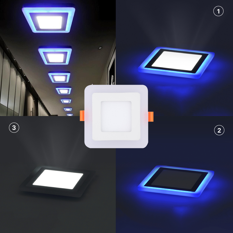 โคมไฟดาวน์ไลท์-led-โคมไฟฝังฝ้า-โคมไฟติดเพดาน-led-แบบกลม-แบบสี่เหลี่ยม-แสงสีขาว-ฟ้า