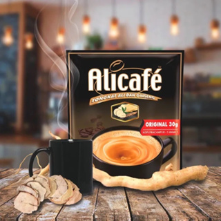 กาแฟผสมโสมสำเร็จรูป Alicafe Tongkat Ali Dan Ginseng Premix Coffee Original 30gx20s