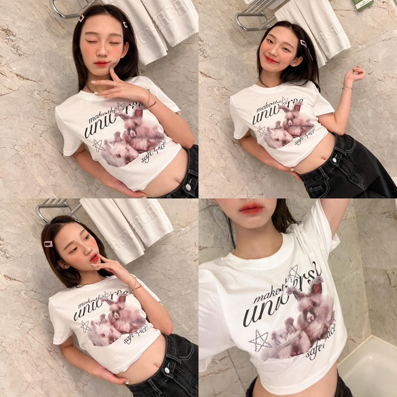 เสื้อยืดพร้อมส่ง-baby-tee-baby-crop-เสื้อครอป-สไตล์-y2k-ลายน่ารัก-ผ้านิ่ม-รวมลาย-v-1