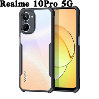 Realme 10Pro(พร้อมส่งในไทย)เคสกันกระแทกขอบสีหลังใสOPPO Realme 10 Pro 5G/Realme 10Pro Plus 5Gตรงรุ่น