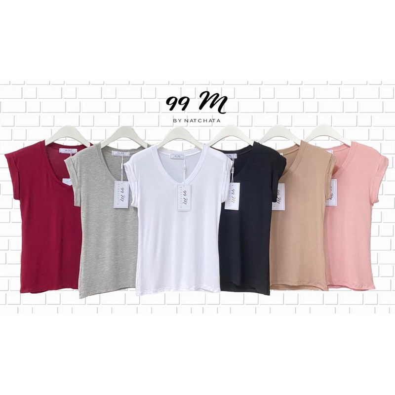ผ้าเรย่อน-คอวีแขนพับ-เสื้อเรย่อนสีพื้น-ผ้านิ่ม-ใส่สบาย