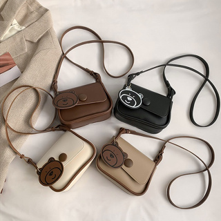 S&amp;S Store 👜 กระเป๋าใบเล็กแนววินเทจสำหรับผู้หญิง สะพายข้างแบบลำลองแฟชั่นแบบใหม่ เรียบง่าย